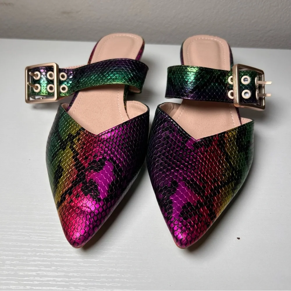 ✨Buckle Ballet Flats/Slip ons for Women European Size 38 USA size 7.5-8 NWOT‎